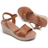 image:imageRuiee Womens Wide Width Wedge Sandals  Wide Width Summer Platform Espadrille Wedge Heels Ankle Strap Open ToeBrown 8014