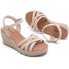 image:imageRuiee Womens Wide Width Wedge Sandals  Wide Width Summer Platform Espadrille Wedge Heels Ankle Strap Open ToeNude 509