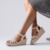 image:imageRuiee Womens Wide Width Wedge Sandals  Wide Width Summer Platform Espadrille Wedge Heels Ankle Strap Open ToeNude 509