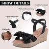 image:imageRuiee Womens Wide Width Wedge Sandals  Wide Width Summer Platform Espadrille Wedge Heels Bowknot Ankle Strap Dressy Wedding PromBlack 9001