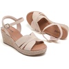 image:imageRuiee Womens Wide Width Wedge Sandals  Wide Width Summer Platform Espadrille Wedge Heels Bowknot Ankle Strap Dressy Wedding PromNude 8011