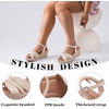 image:imageRuiee Womens Wide Width Wedge Sandals  Wide Width Summer Platform Espadrille Wedge Heels Bowknot Ankle Strap Dressy Wedding PromNude 8011