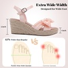image:imageRuiee Womens Wide Width Wedge Sandals  Wide Width Summer Platform Espadrille Wedge Heels Bowknot Ankle Strap Dressy Wedding PromNude 9001
