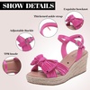 image:imageRuiee Womens Wide Width Wedge Sandals  Wide Width Summer Platform Espadrille Wedge Heels Bowknot Ankle Strap Dressy Wedding PromPink 9001