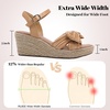 image:imageRuiee Womens Wide Width Wedge Sandals  Wide Width Summer Platform Espadrille Wedge Heels Bowknot Ankle Strap Dressy Wedding PromTan 9001
