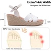 image:imageRuiee Womens Wide Width Wedge Sandals  Wide Width Summer Platform Espadrille Wedge Heels Bowknot Ankle Strap Dressy Wedding PromWhite 8011