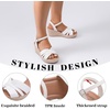 image:imageRuiee Womens Wide Width Wedge Sandals  Wide Width Summer Platform Espadrille Wedge Heels Bowknot Ankle Strap Dressy Wedding PromWhite 8011