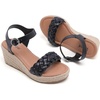 image:imageRuiee Womens Wide Width Wedge Sandals  Wide Width Summer Platform Espadrille Wedge Heels Braided Ankle Strap DressyBlack 0903