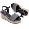 image:imageRuiee Womens Wide Width Wedge Sandals  Wide Width Summer Platform Espadrille Wedge Heels Braided Ankle Strap DressyBlack 1103