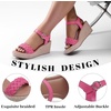 image:imageRuiee Womens Wide Width Wedge Sandals  Wide Width Summer Platform Espadrille Wedge Heels Braided Ankle Strap DressyPink 0903