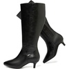image:imageRuiee Extra Wide Calf Knee High Boots for Women  XWide Calf True Wide Width Kitten Heel Plus Size Classic Versatile ComfortBlack Pu 371